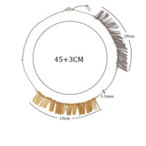 Colar Elegante Dois Tons com Borlas em Zircônia Compori