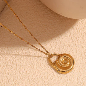 Colar Espiral Dourado em Aço Inoxidável 18K Compori