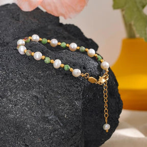 Pulseira com Pérolas e Pedras Naturais Compori